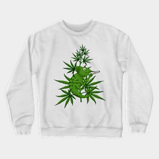 Smoke Weed Marijuana Tshirt Cannabis Shirt Stoner Chameleon Crewneck Sweatshirt